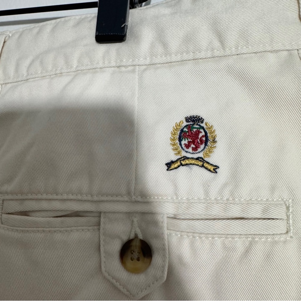 Tommy Hilfiger Khaki Pleated Cotton Shorts Size 38 - Picture 3 of 11